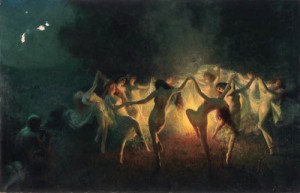 Nymphs dancing to Pan Flute por Joseph Tomanek